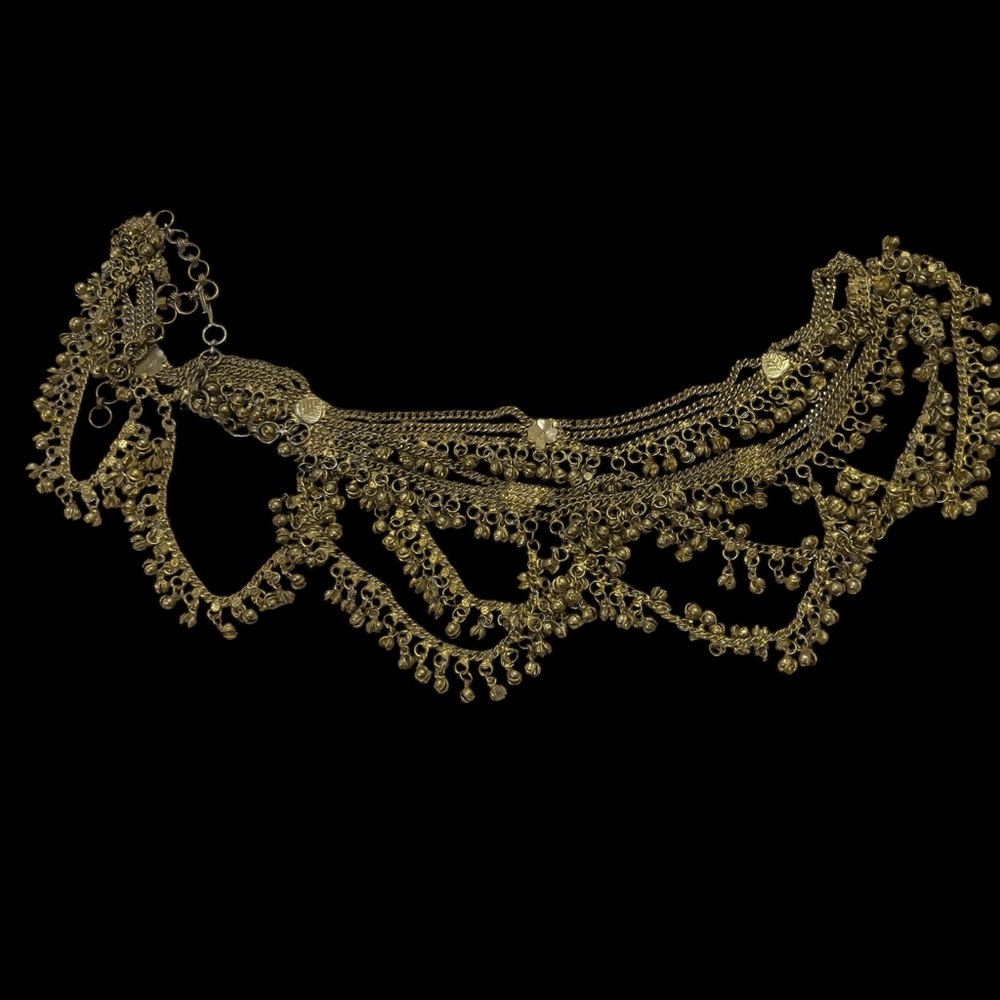 ANTIQUE Estate Gold Rajasthan India Tribal Belly Dancer Belt Jewelry